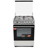 CUISINIERE ASTECH 4FEUX 60X60+FOUR A GAZ FULL OPTION GRIS