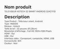 Téléviseur Astech