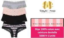 Slips 100% coton avec ceinture dentelle