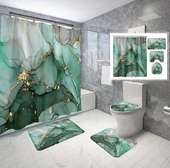Ensemble : Rideau, tapis de bain, tapis en U et housse