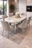Chaises salle à manger velours gris clair design chic