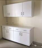 Meuble cuisine blanc 8 portes 4 tiroirs moderne