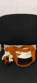 Sac bandoulière tricoté vintage orange blanc marron