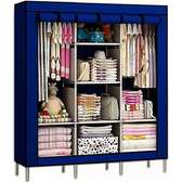 Armoire rangement textile grande capacité bleu marron gris