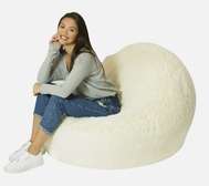 Fauteuil/pouf gonflable en fausse fourrure très douce