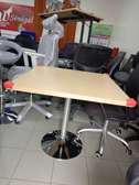 Table bureau moderne bois clair pieds métal chromé