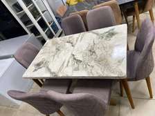 TABLE A MANGER 6PLACES EXTENSIBLE BOIS BLANC MAUVE B50
