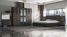 CHAMBRE A COUCHER 6BATTANTS 4PIECES GRIS DORE CHANNEL