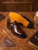 Chaussures cuir marron foncé boucle élégantes