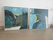Lot de 2 tableaux modernes en duo