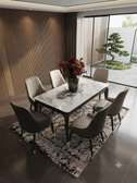 Table à manger 6 chaises marbre blanc design