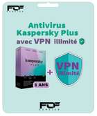 Antivirus Kaspersky Plus avec VPN illimité 1PC