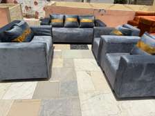 Ensemble canapé 3 places + 2 fauteuils velours gris