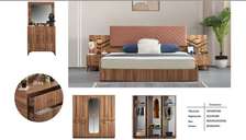CHAMBRE A COUCHER 6BATTANTS 4PIECES MARRON WOOD