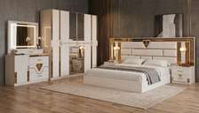 CHAMBRE A COUCHER ARMOIRE 6BATTANTS 6PIECES BEIGE