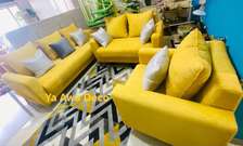 Salon en Tissu Jaune vif 7 Places
