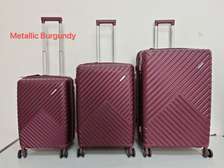 Ensemble 3 valises  bordeaux métallisé design