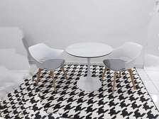 TABLE TETE A TETE RONDE EN VERRE 2 PLACES BLANC