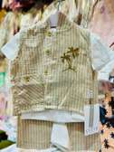 Çıtırcı ensemble bébé 0-12 mois beige rayé palmier