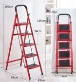 Escabeau pliable 4 marches rouge 160 cm stable