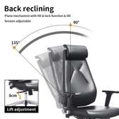 Chaise bureau ergonomique cuir noir dossier haut