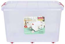 Bac De Rangement Plastique 70L Avec Roulettes