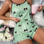 Pyjama femme été vert pastel débardeur et short léger