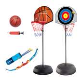2 en 1 - Panier de basket-ball et tir à l'arc sur pied