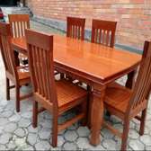 Ensemble table et chaises bois massif 6 places naturel