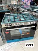 Cuisinière gaz inox 5 feux avec four intégré