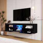 Meuble tv suspendu noir led