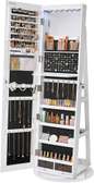 Armoire à bijoux blanche avec miroir et rangement
