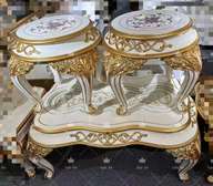 TABLE BASSE ROYALE 3PIECES BEIGE GOLD VIP