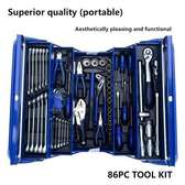 Coffret outils 86 pièces portable bleu compact