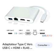 hub USB c sorti type c rj45 usb hdmi ACT Électronique