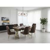 TABLE A MANGER 6PLACES 80X140 METAL MARRON A20