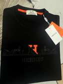 Hermès t-shirt noir et blanc édition limitée détails orange