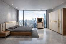 CHAMBRE A COUCHER ARMOIRE 6BATTANTS 5PIECES MILANO GRIS