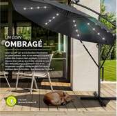 Parasol déporté LED UPF50+ aluminium inclinable