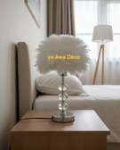 Lampe plume blanche design métal