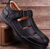 sandales clarcks cuir noir velcro antidérapantes