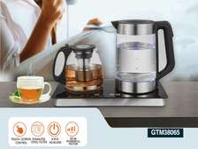 BOUILLOIRE ELECTRIQUE 1.8L GEEPAS INOX +THETHIERE VERRE 1.2L