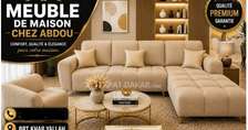 Canapé d'angle premium beige design moderne