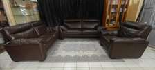 SALON EN CUIR MARRON