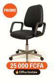 Chaise bureau ergonomique noire avec roulettes 25000 FCFA
