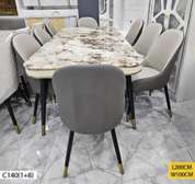 TABLE À MANGER C140 (1+8) - Gris/Beige