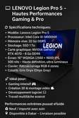 LENOVO Legion Pro 5 – Hautes Performances Gaming & Pro