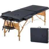 Table de massage pliante bois noir avec appui-tête
