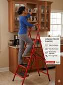 Escabeau pliable 5 marches rouge