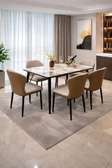 TABLE A MANGER 6PLACES 140X80CM MARRON P130(1+6)